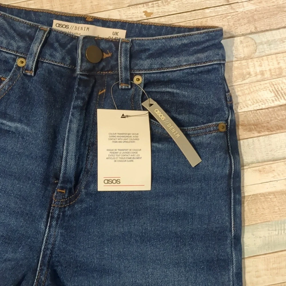 NWT Asos raw hem super high rise jeans - Picture 10 of 10